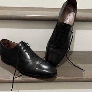 Salvatore Ferragamo Mens Derby Dress Shoes Black Size 10.5EE